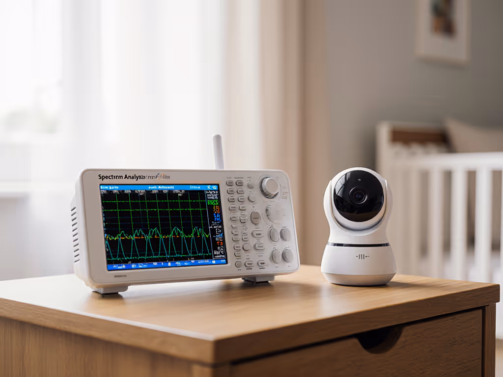 connection_test_setup_showing_spectrum_analyzer_and_baby_monitor_in_a_home_environment